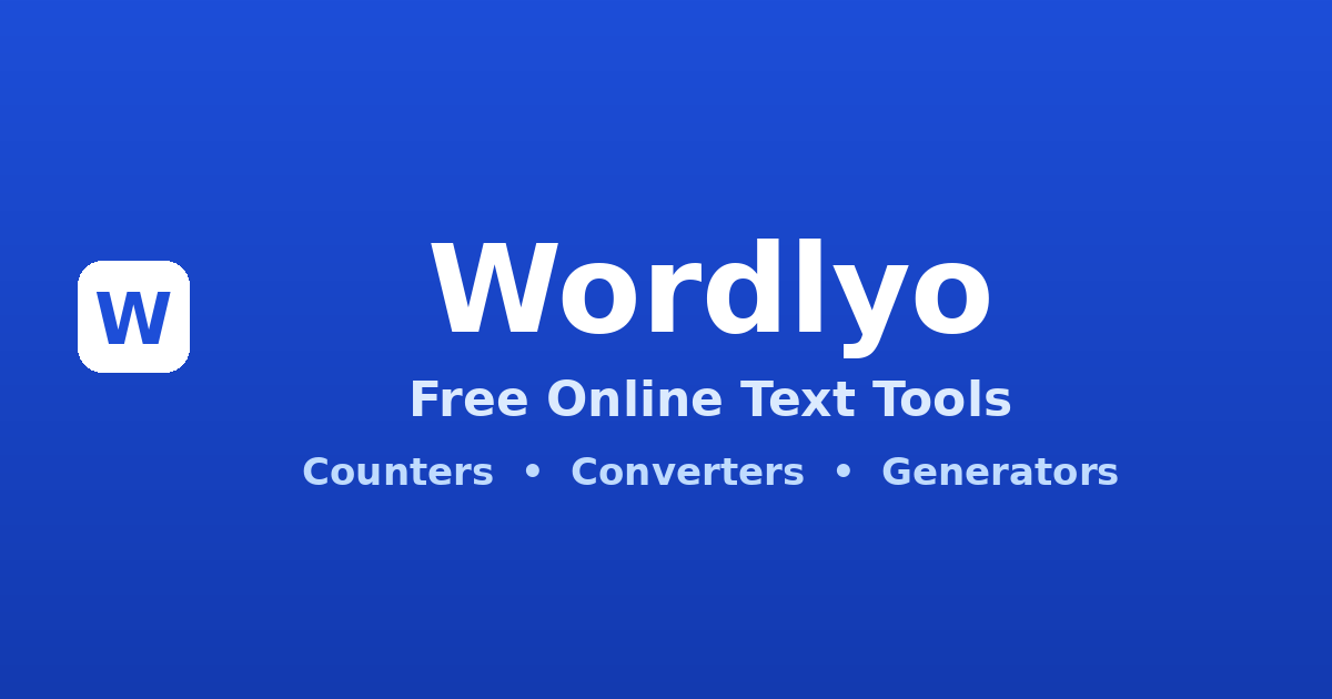 Wordlyo – Free Online Text Tools & Generators